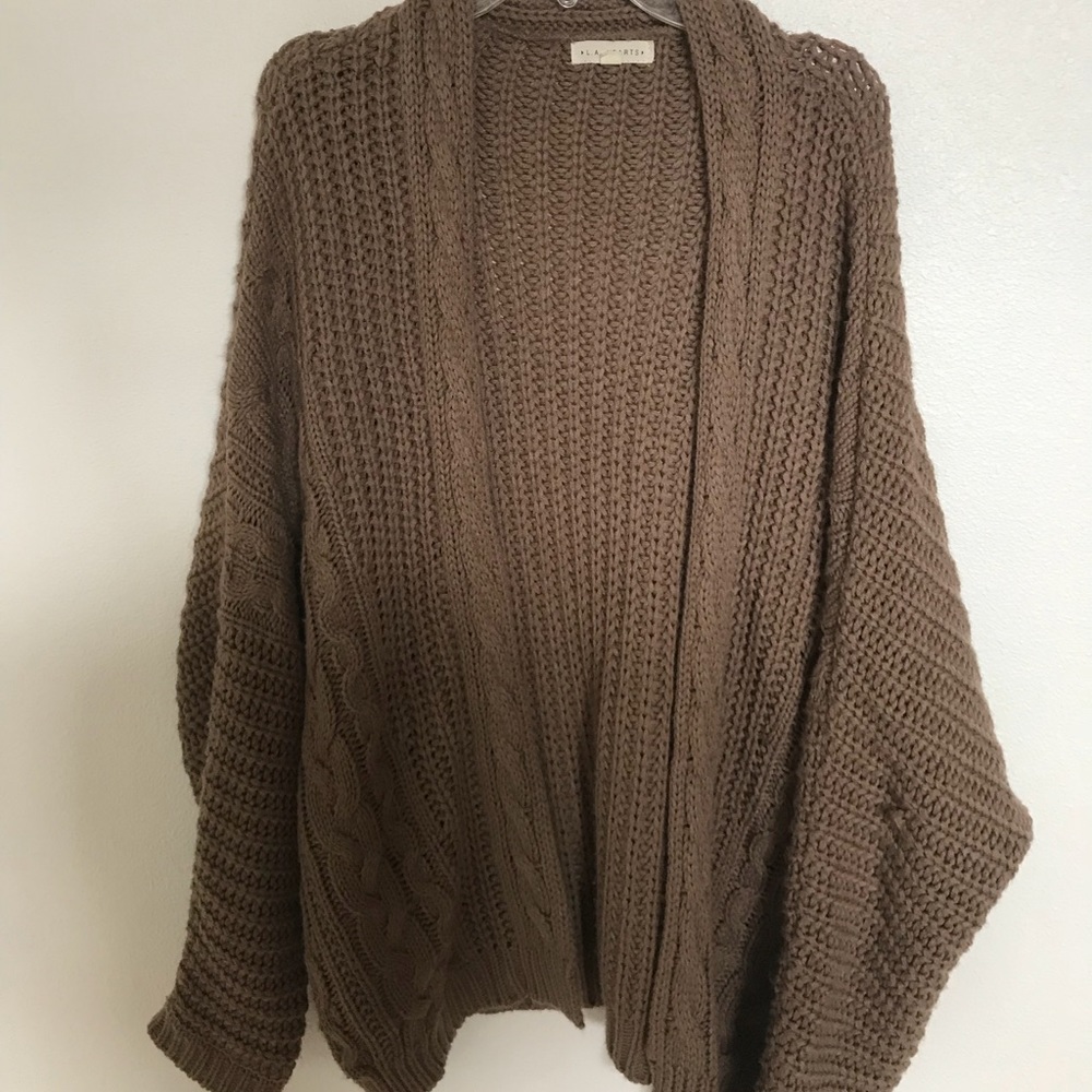 Tan knit cardigan from pacsun